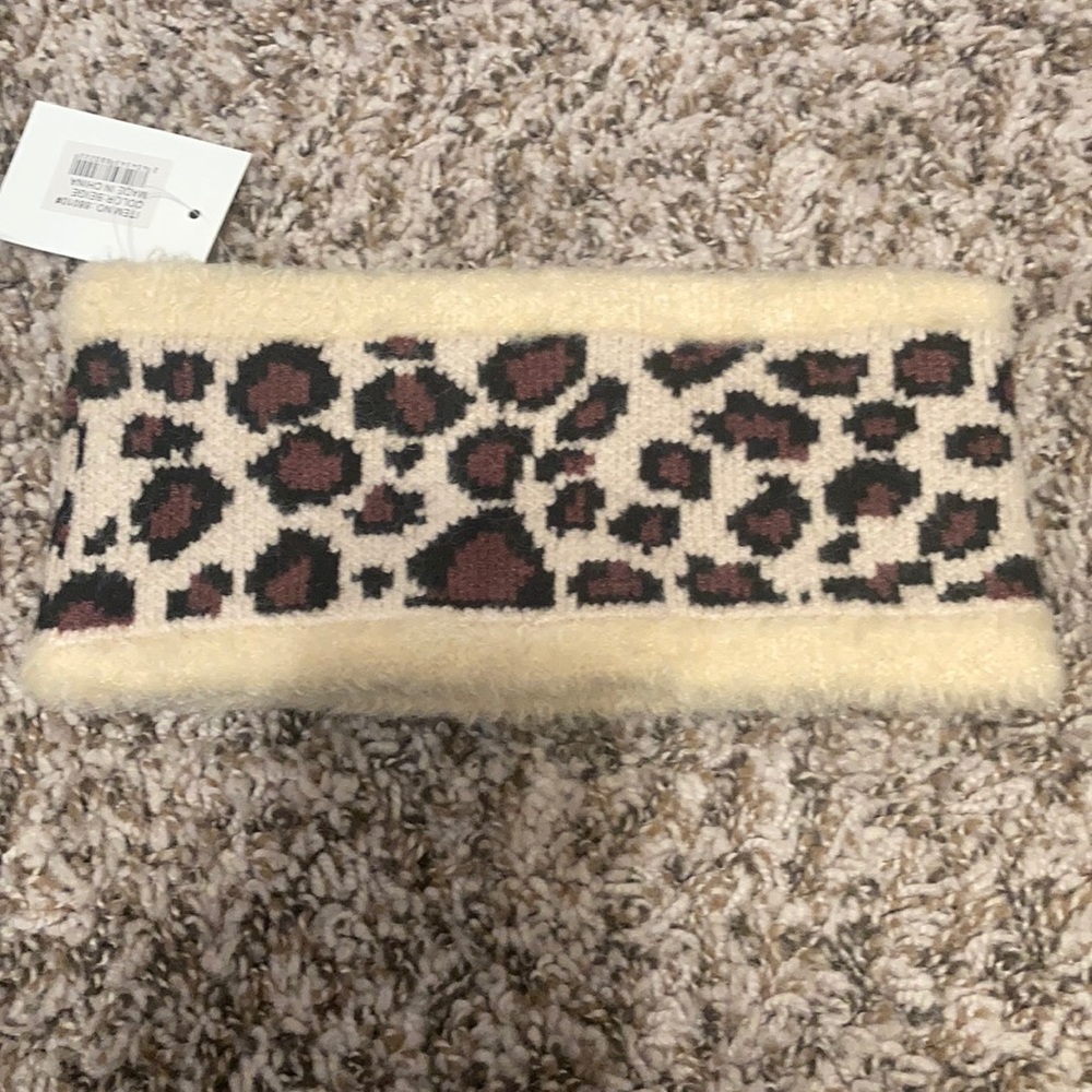 Cream cheetah headband